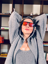 Load image into Gallery viewer, SOLANA OVERSIZED CASHMERE CARDIGAN IN HEALTHER GREY