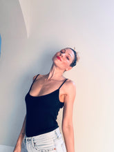 Load image into Gallery viewer, SOLANA SLEEK SPAGHETTI CASHMERE TOP IN ANTHRACITE