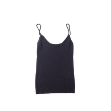 Load image into Gallery viewer, SOLANA SLEEK SPAGHETTI CASHMERE TOP IN ANTHRACITE