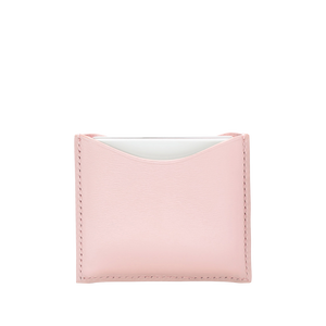 Refillable Pink fine leather powder case
