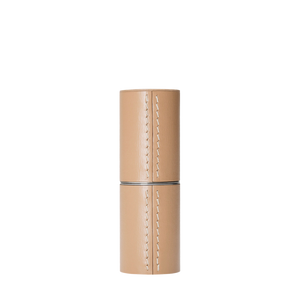 Refillable Camel fine leather lipstick case