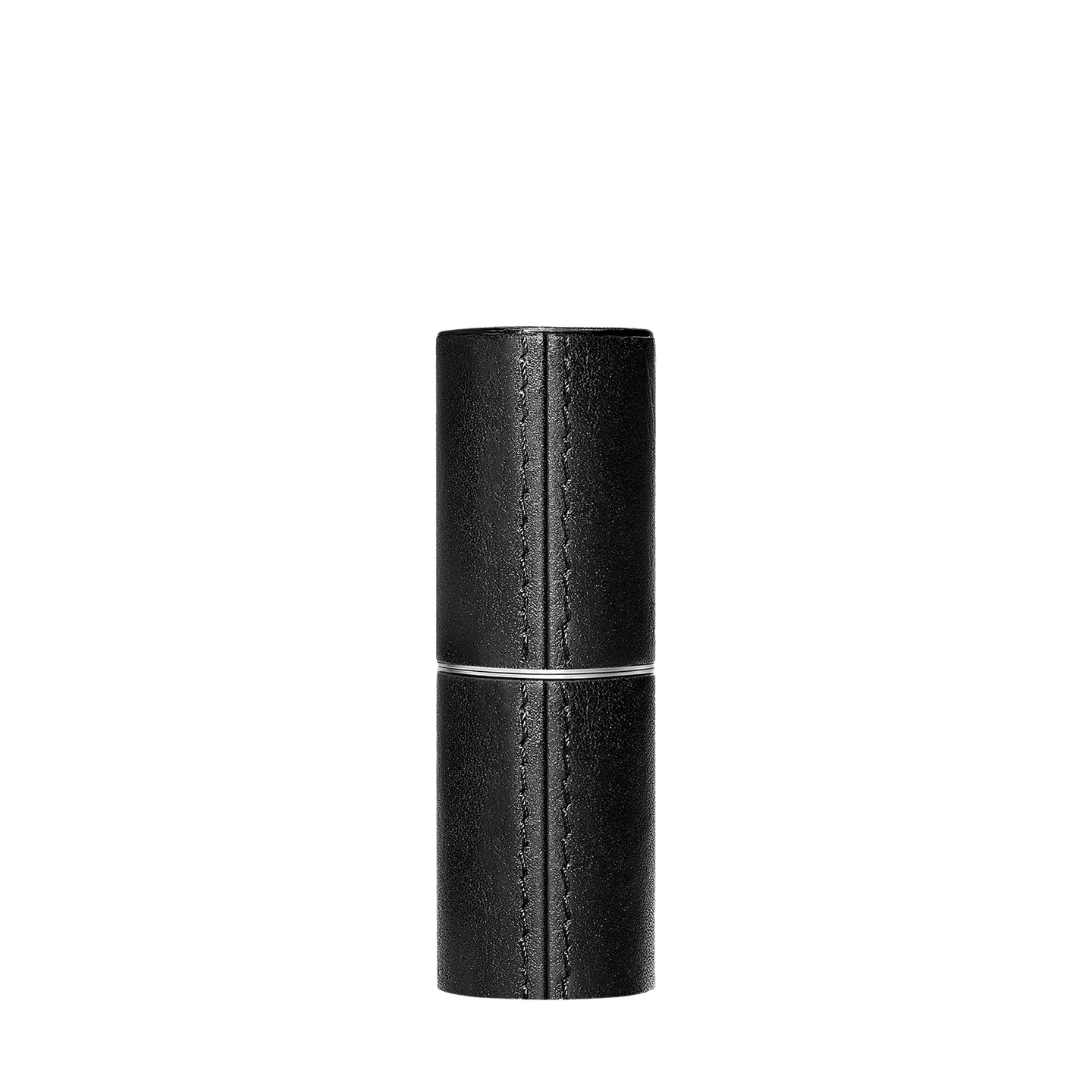Refillable Black fine leather lipstick case