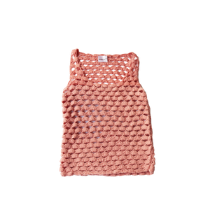 FREEDOM CASHMERE CROCHET TOP - PINK-A-BOO