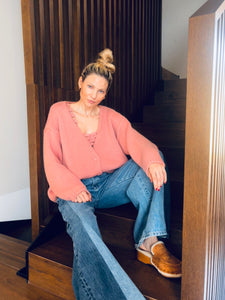 FREEDOM CASHMERE CARDIGAN - PINK-A-BOO