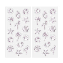Laden Sie das Bild in den Galerie-Viewer, BURN NOTICE UV SENSOR STICKER 30 PK - BEACH SYMBOLS