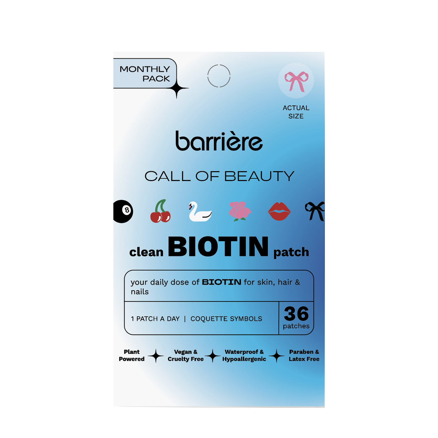 CALL OF BEAUTY Biotin Patch 36pk - Coquette Symbols