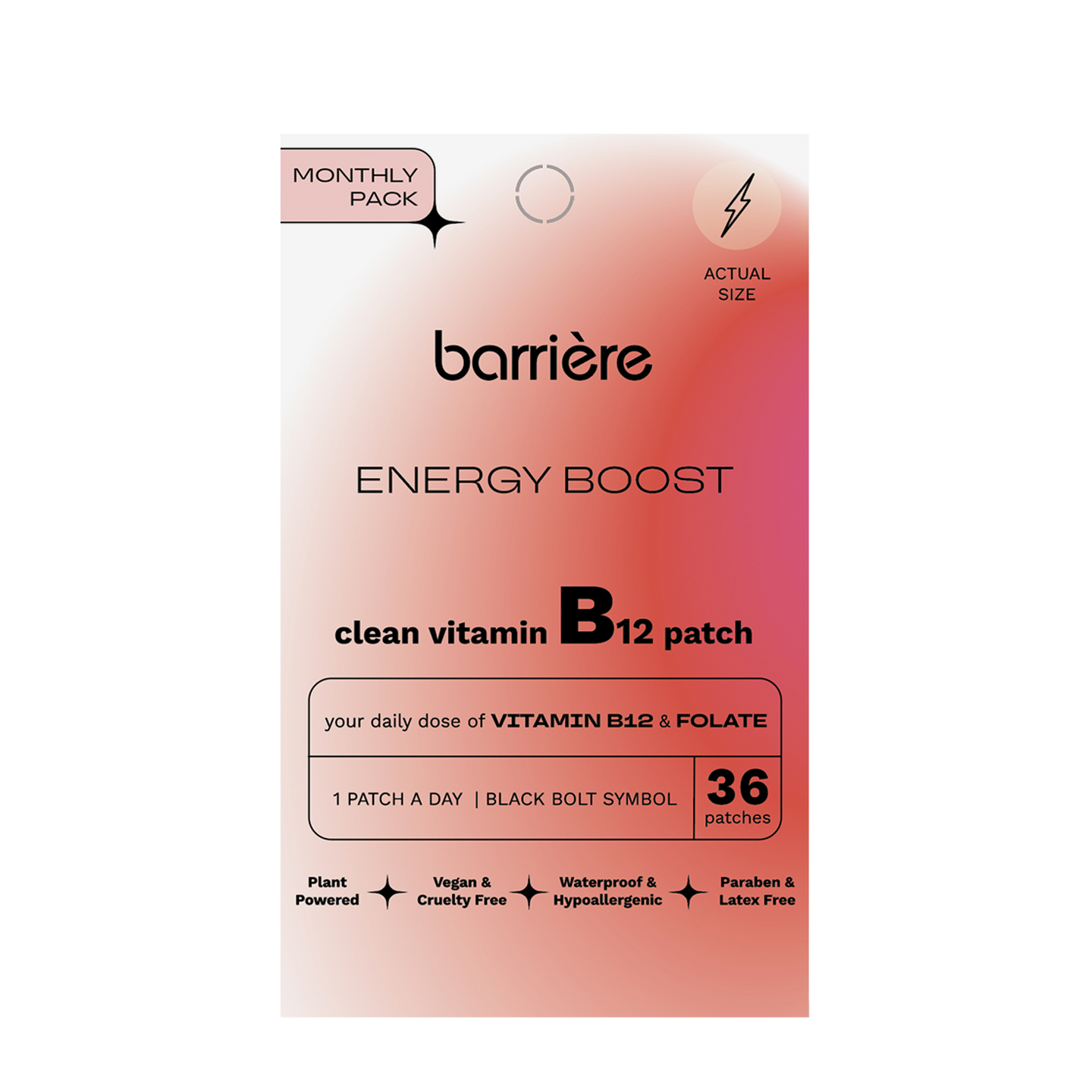 ENERGY BOOST Vitamin B12 Patch 36pk - Bolt