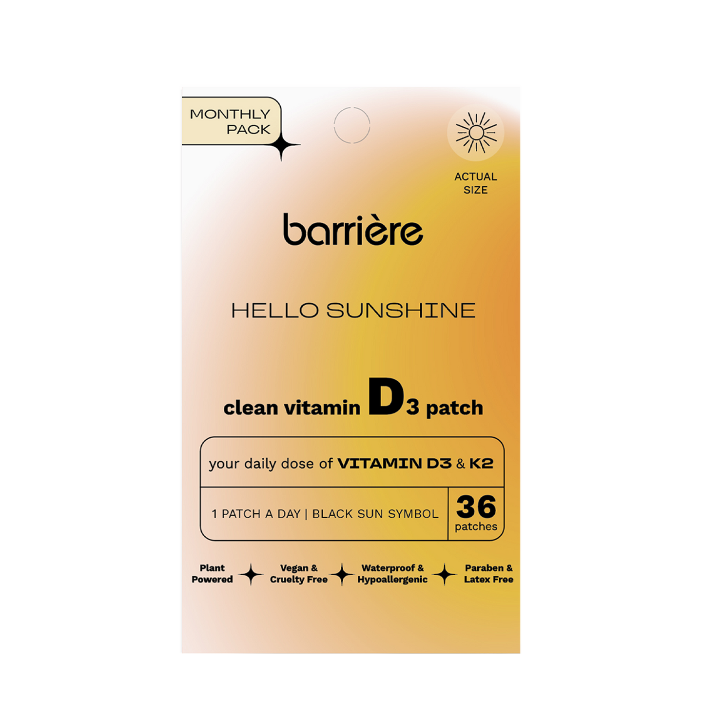 HELLO SUNSHINE Vitamin D3 Patch 36pk - Sun