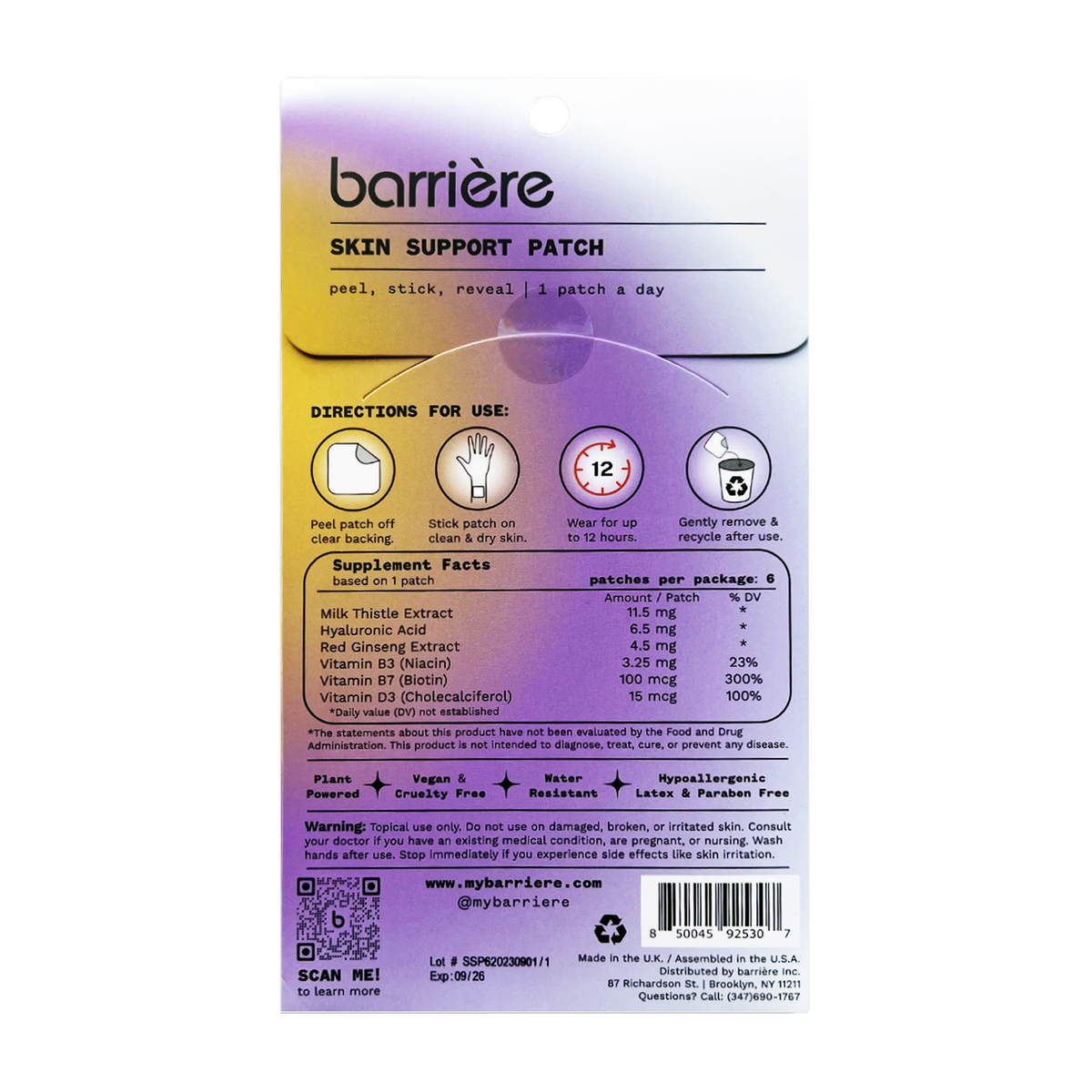 Skin Support Vitamin Patch 6pk - Wildflowers – Muse & Heroine