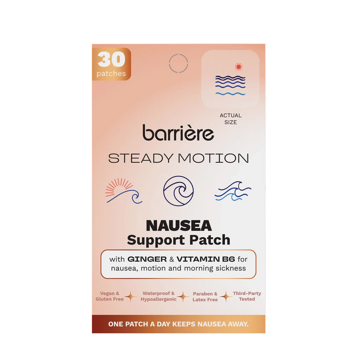 STEADY MOTION NAUSEA SUPPORT PATCH 30pk -Wavy Symbols – Muse & Heroine