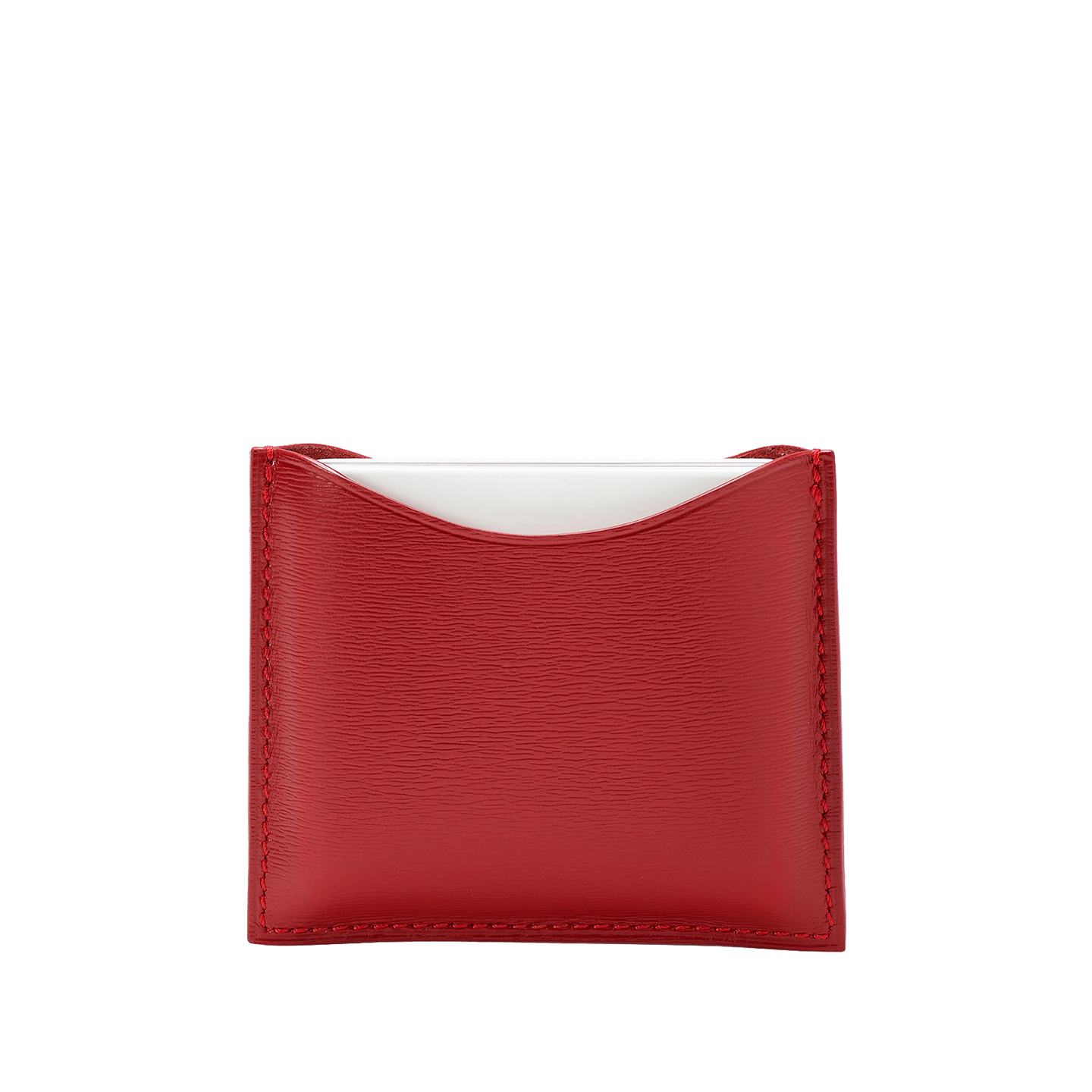 Refillable Red fine leather powder case