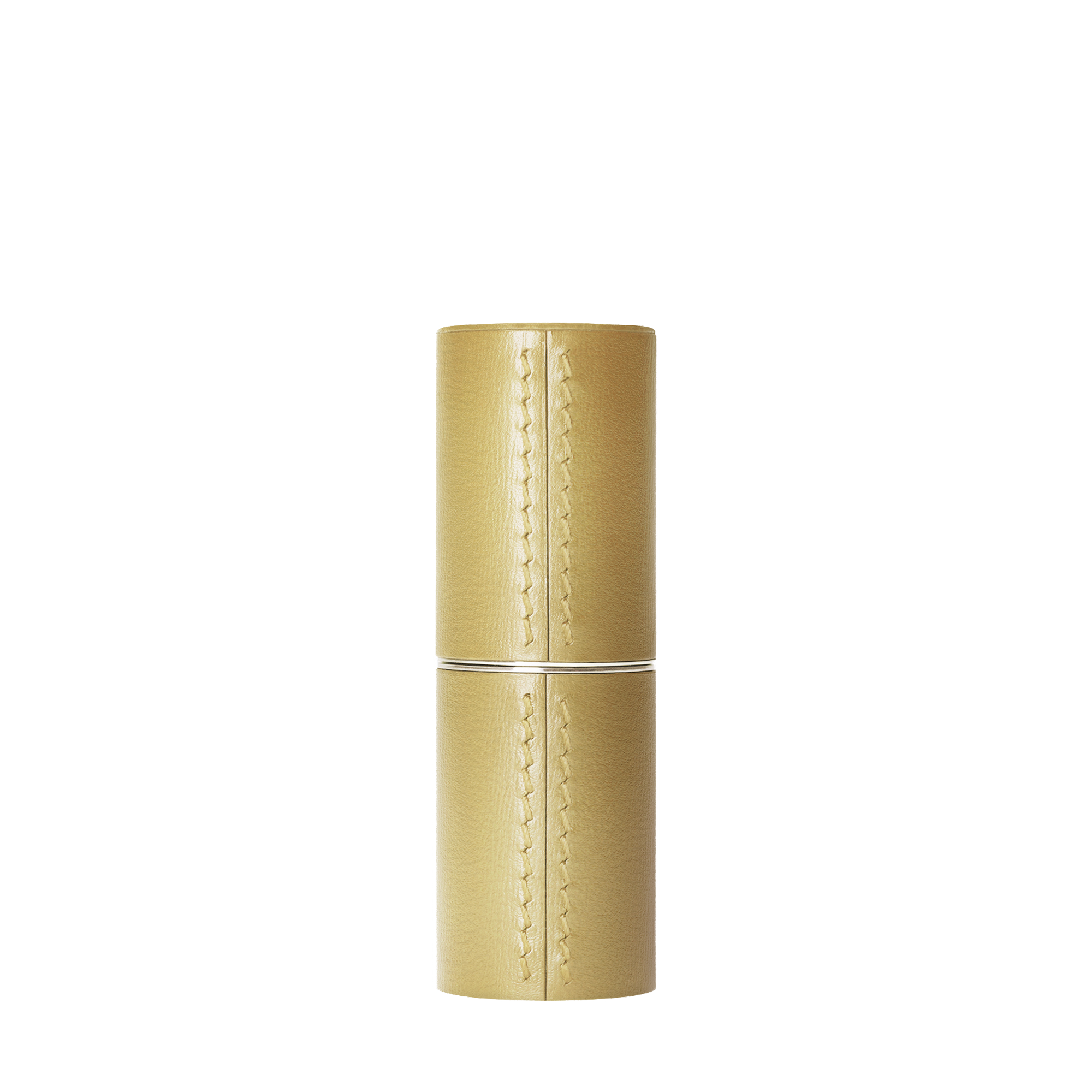 Refillable Gold fine leather lipstick case