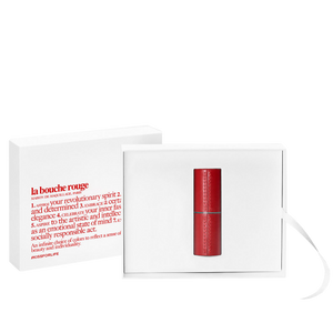 Refillable Red fine leather lipstick case