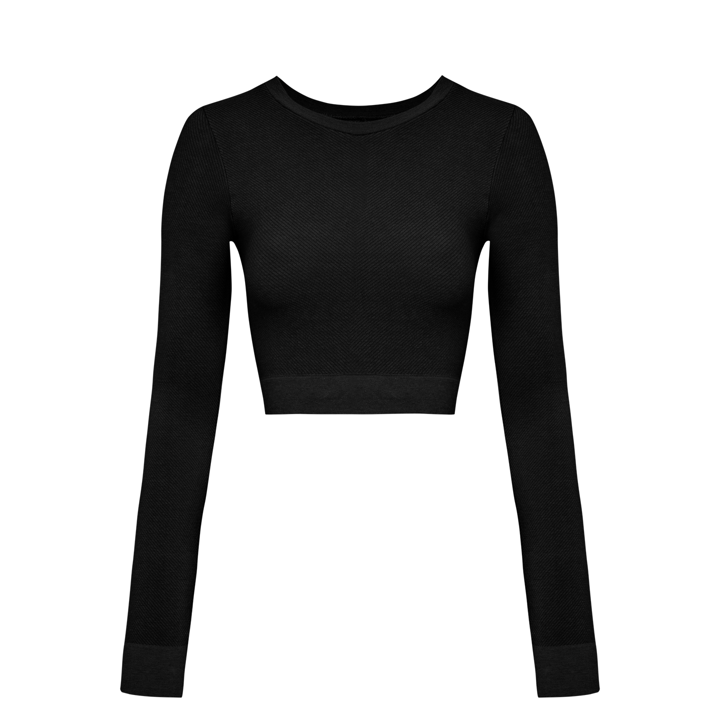 Women Soft Ribbed Cropped Top Black